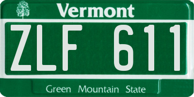 VT license plate ZLF611