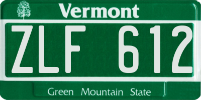 VT license plate ZLF612