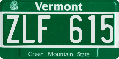 VT license plate ZLF615