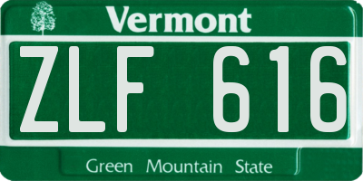 VT license plate ZLF616