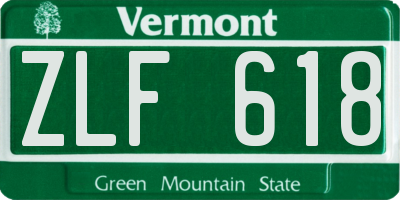 VT license plate ZLF618