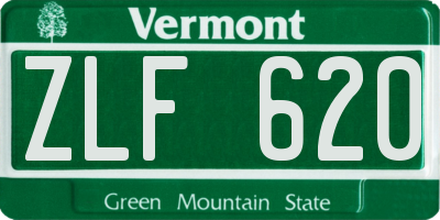 VT license plate ZLF620