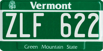 VT license plate ZLF622