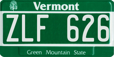 VT license plate ZLF626