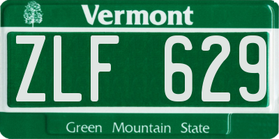 VT license plate ZLF629