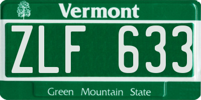 VT license plate ZLF633
