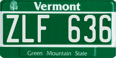 VT license plate ZLF636