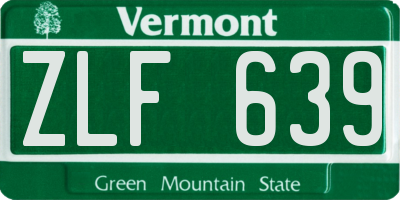 VT license plate ZLF639