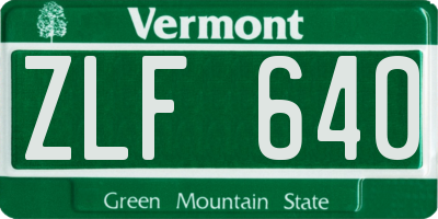 VT license plate ZLF640