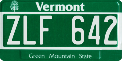 VT license plate ZLF642