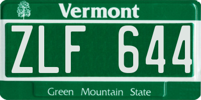 VT license plate ZLF644