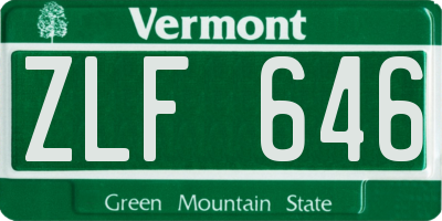 VT license plate ZLF646