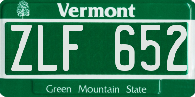 VT license plate ZLF652