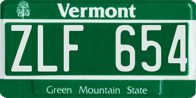 VT license plate ZLF654