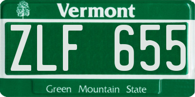 VT license plate ZLF655