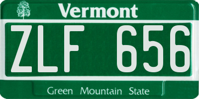 VT license plate ZLF656