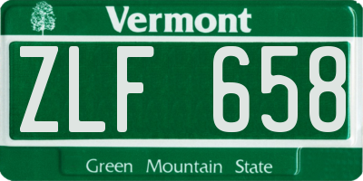 VT license plate ZLF658