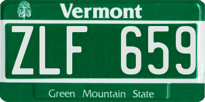 VT license plate ZLF659