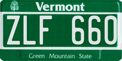 VT license plate ZLF660