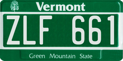 VT license plate ZLF661