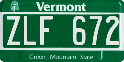 VT license plate ZLF672
