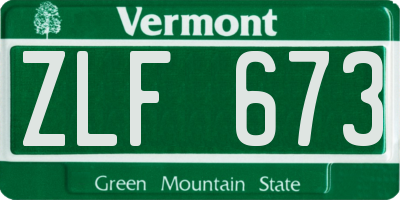 VT license plate ZLF673