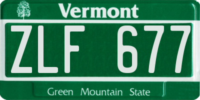 VT license plate ZLF677