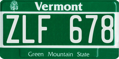 VT license plate ZLF678