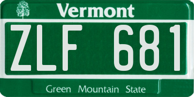 VT license plate ZLF681