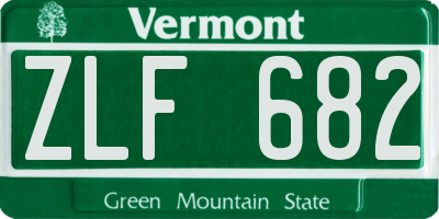 VT license plate ZLF682