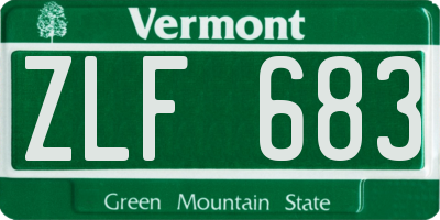 VT license plate ZLF683