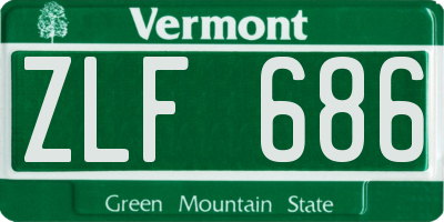 VT license plate ZLF686