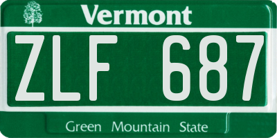 VT license plate ZLF687