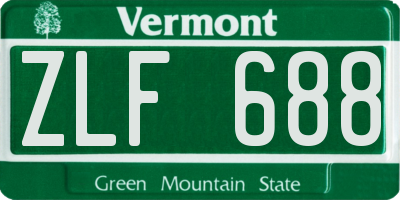 VT license plate ZLF688
