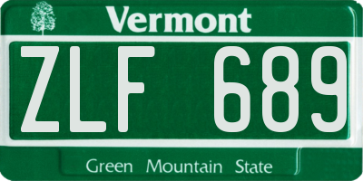 VT license plate ZLF689