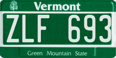 VT license plate ZLF693