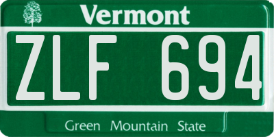 VT license plate ZLF694