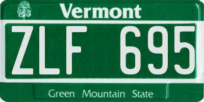VT license plate ZLF695