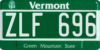 VT license plate ZLF696