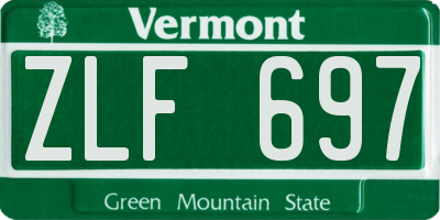 VT license plate ZLF697