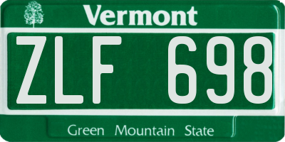 VT license plate ZLF698
