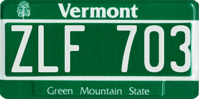 VT license plate ZLF703