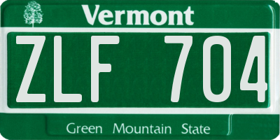 VT license plate ZLF704