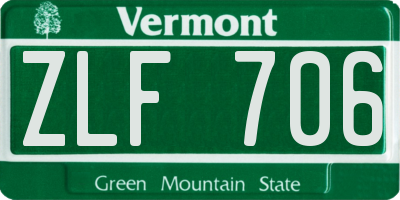 VT license plate ZLF706