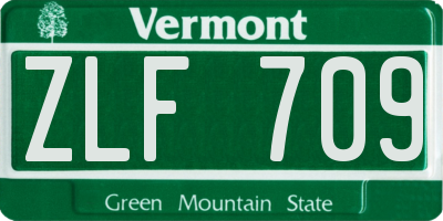 VT license plate ZLF709
