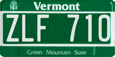 VT license plate ZLF710