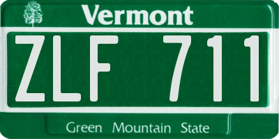 VT license plate ZLF711