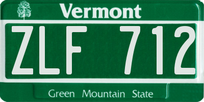 VT license plate ZLF712