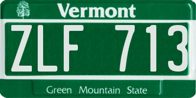 VT license plate ZLF713