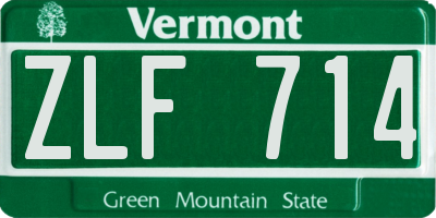 VT license plate ZLF714